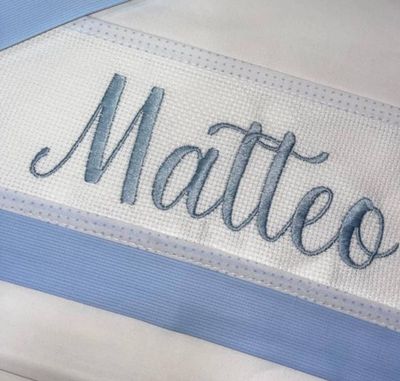 3-piece embroidered crib sheet set