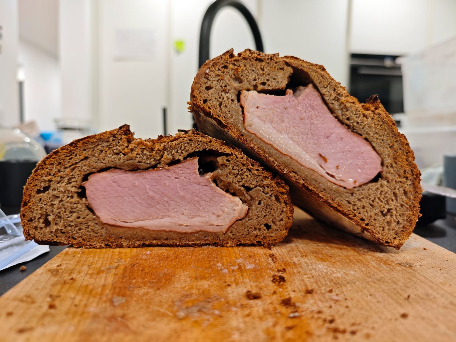 Schinken im Brotteig für 2 Personen