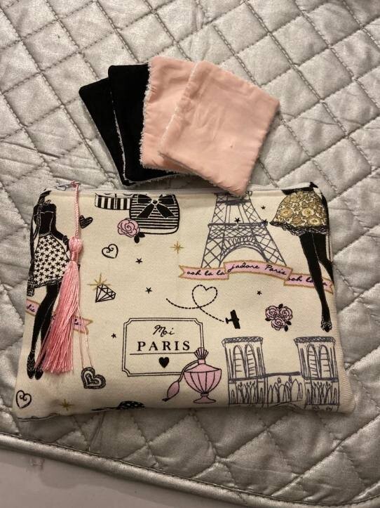 Pochette miss robe + carré démaquillant