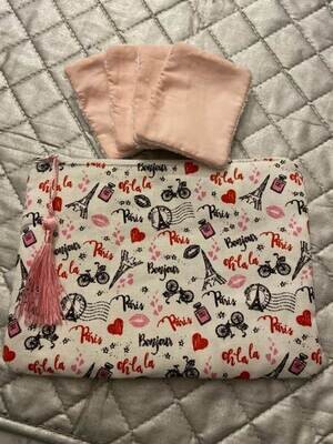 Pochette Paris + carrée démaquillant