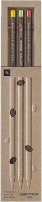 ​Caran d&#39;Ache d&#39;Ache Swiss Wood Set Nespresso 3 Graphite Pencils Multi-Coloured