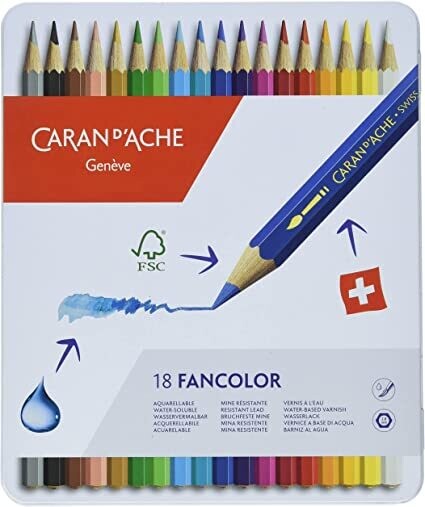 ​Caran D&#39;Ache, Fancolor Colored Pencil 18 Units