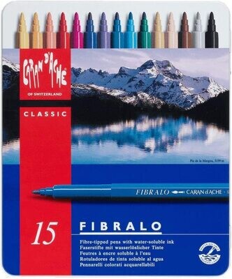 Caran d&#39;Ache FIBRALO Felt Pens - Metallic Box with 15 Units