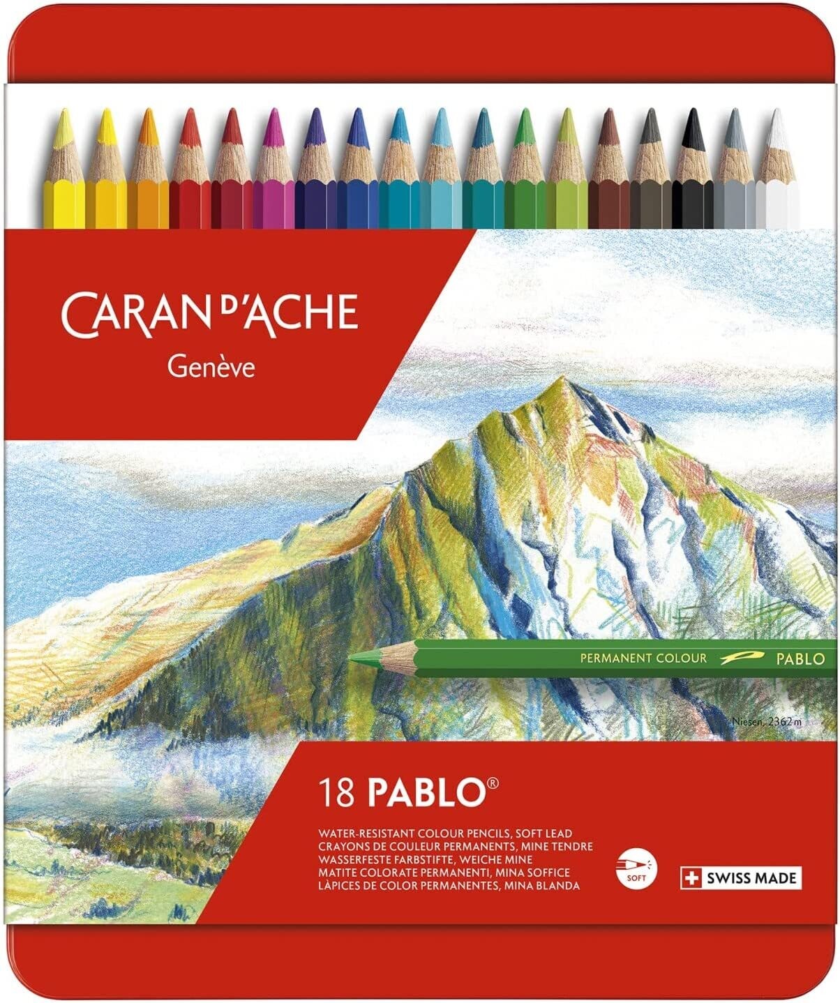 Caran d&#39;Ache PABLO Colored Pencil - Metallic Box with 18 Units