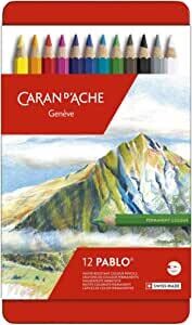 Caran d'Ache PABLO Colored Pencil - Metallic Box with 12 Units