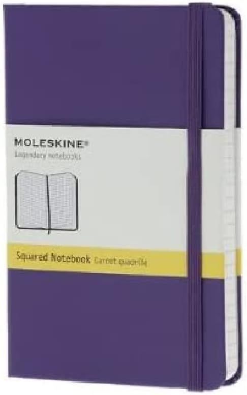 Moleskine Classic Notebook, Checkered Hardcover, Purple Pocket