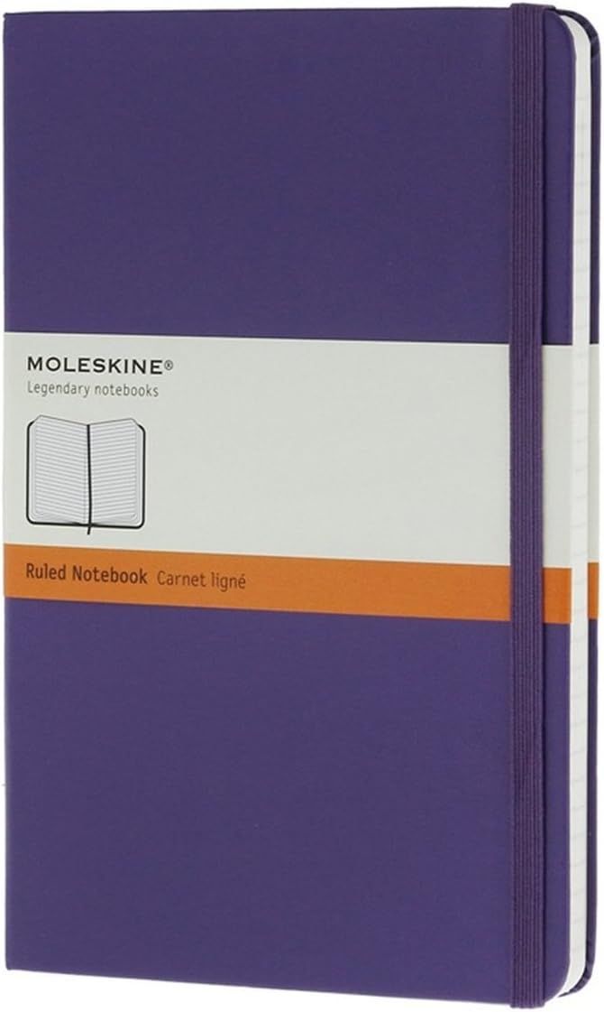 Moleskine Classic Lined Notebook, Hardcover, Purple Pocket