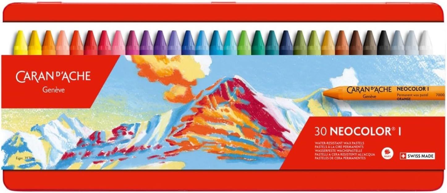 Caran d&#39;Ache NEOCOLOR I Lápis de Cera - Caixa Metálica com 30 Unidades