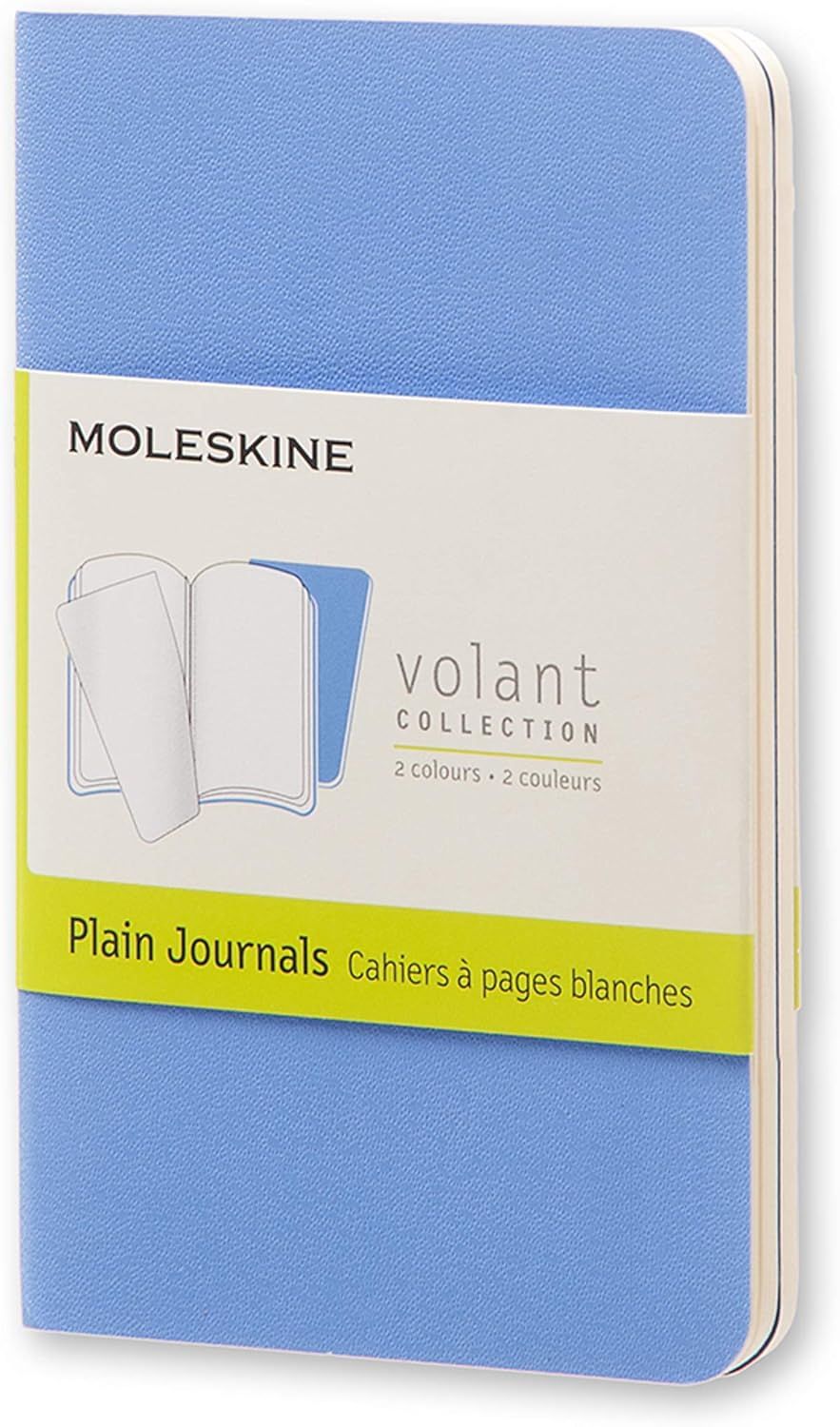 Moleskine: conjunto de 2 cadernos Bloco de Notas &quot;Volant&quot; Liso XS Azul Claro