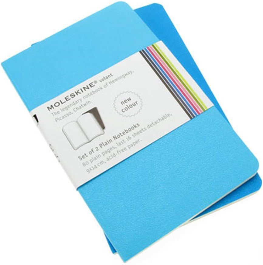 Moleskine Conjunto de 2 cadernos Volant liso de bolso azul turquesa