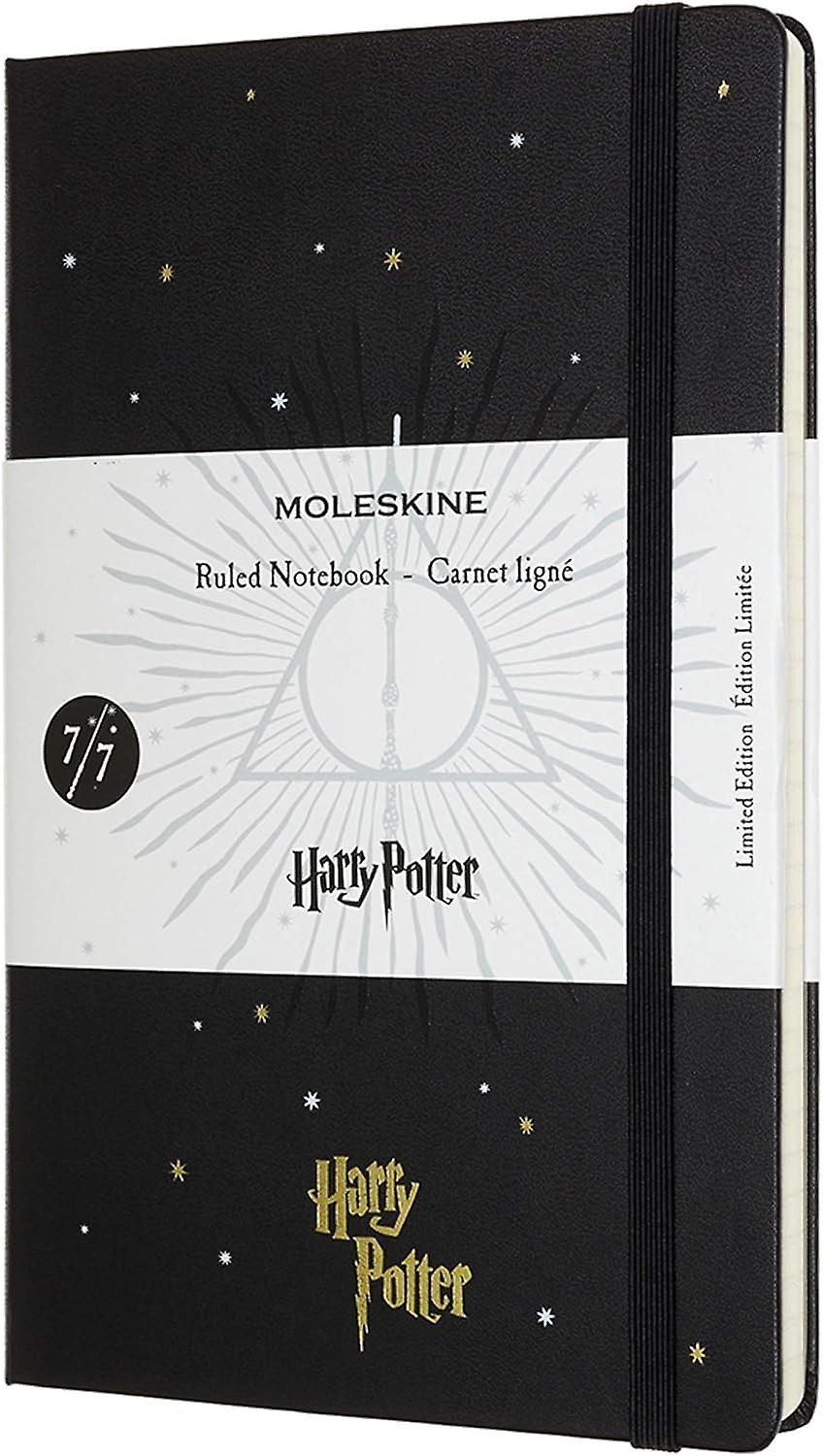 Moleskine Caderno edição limitada Harry Potter, pautado, design de Relíquias da Morte 7/7, cor preto