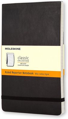Moleskine Large Soft Lined Black Reporter Notebook