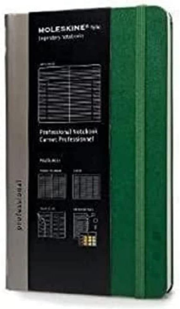 ​Moleskine Pro Collection Professional Office Notebook Hard Cover, Large, Oxide Green