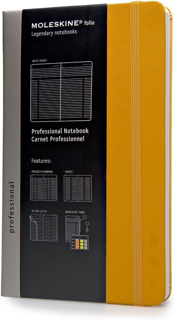 ​Moleskine Pro Collection Professional Office Notebook Hard Cover, Large, Yellow