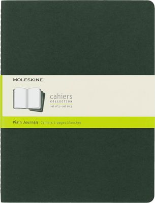 Moleskine Cahier Notebook (Pack of 3). x-large Plain