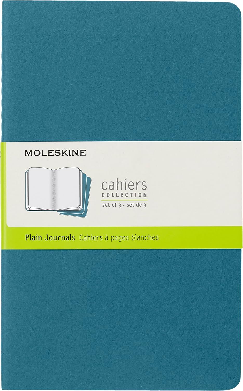 Moleskine Cahier Notebook (Pack of 3). Large/A5, Blue &quot;Risk&quot;