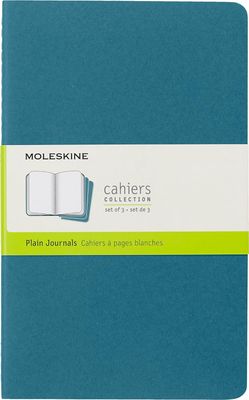 Moleskine Cahier Notebook (Pack of 3). Large/A5, Blue "Risk"