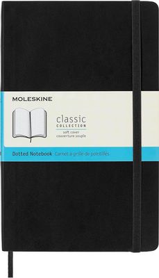 Moleskine Notebook Classic, Large, A5, Dotted, Soft Cover, Black