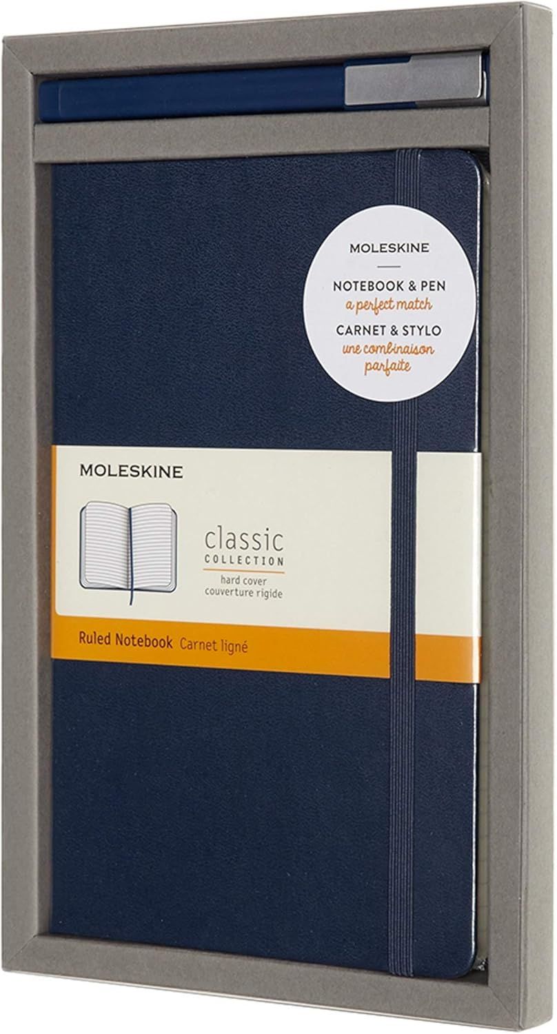 Moleskine Notebook and Pen Set (Large/A5, Hard Cover)