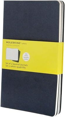 Moleskine Cahier Notebook (Pack of 3). Large/A5, Blue &quot;Navy&quot;