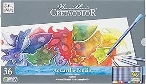 CRETACOLOR Marino Watercolour Artist&#39;s Pencils, Super Lightfast, 36 Colours