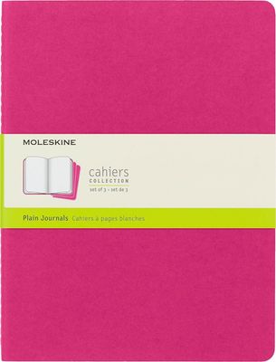 Moleskine Cahier Notebook (Pack of 3). x-large Plain Kinetic Pink