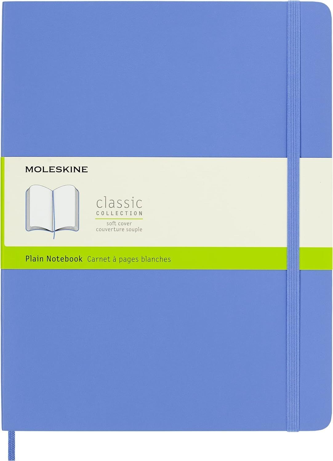 Moleskine - Classic Plain Paper Notebook - Soft Cover Hydrangea Blue - Extra Large