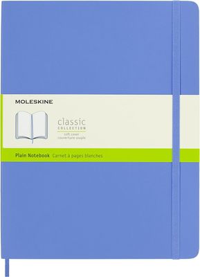 Moleskine - Classic Plain Paper Notebook - Soft Cover Hydrangea Blue - Extra Large
