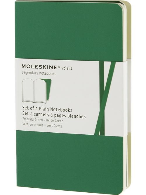 ​Moleskine Volant Pocket Plain Emerald Green 2-Set