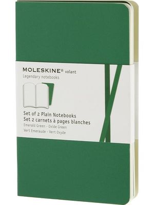 ​Moleskine Volant Pocket Plain Emerald Green 2-Set