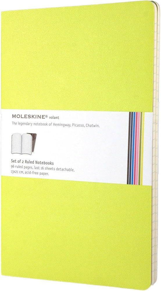 Moleskine Volant Notebook Large Ruled Lemon Green (set of 2)