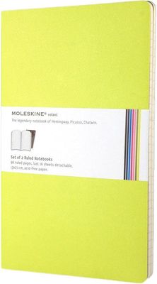 Moleskine Volant Notebook Large Ruled Lemon Green (set of 2)