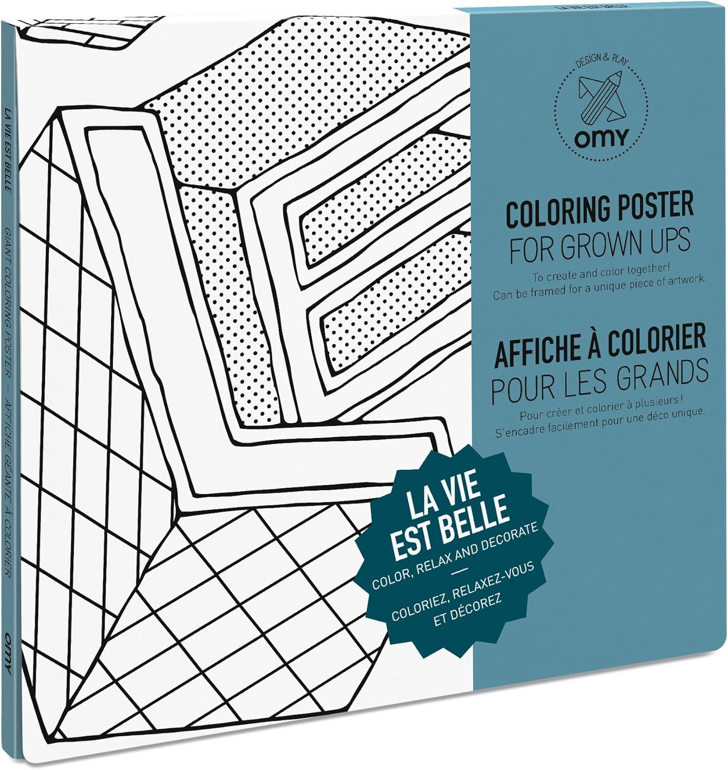 OMY poster on coloring paper 100x70 cm - &quot;La vie est belle&quot;
