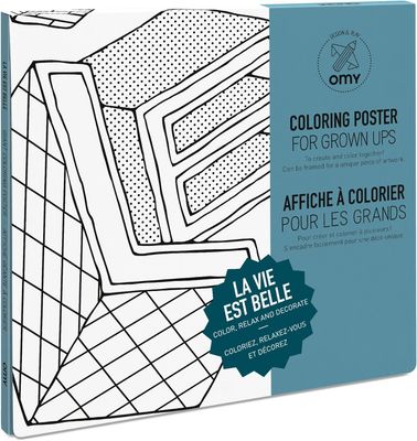 OMY poster on coloring paper 100x70 cm - &quot;La vie est belle&quot;