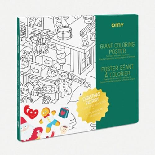OMY poster on coloring paper 100x70 cm - Santa&#39;s Christmas Workshop