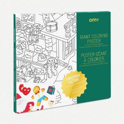 OMY poster on coloring paper 100x70 cm - Santa&#39;s Christmas Workshop