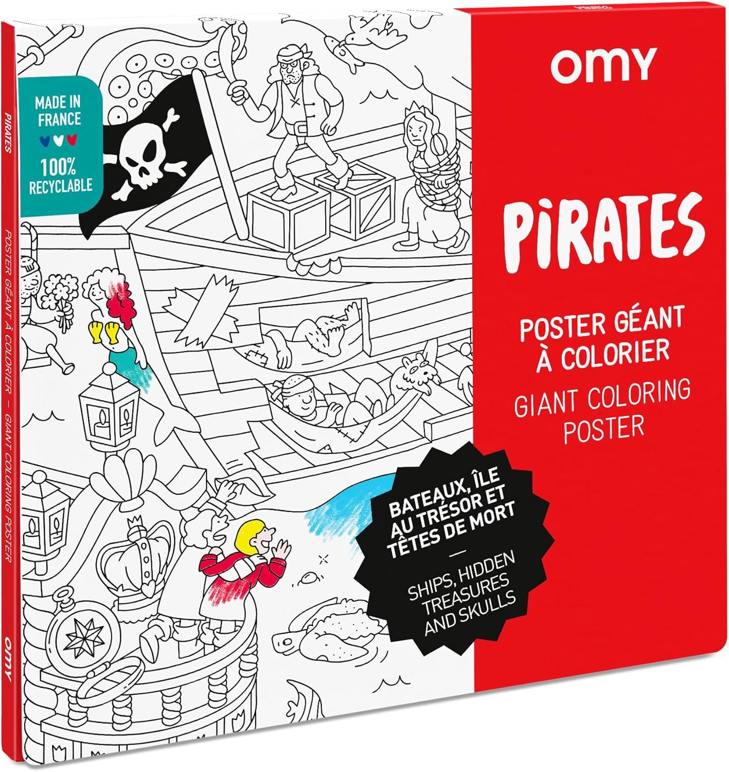 OMY poster on coloring paper 100x70 cm - Pirates