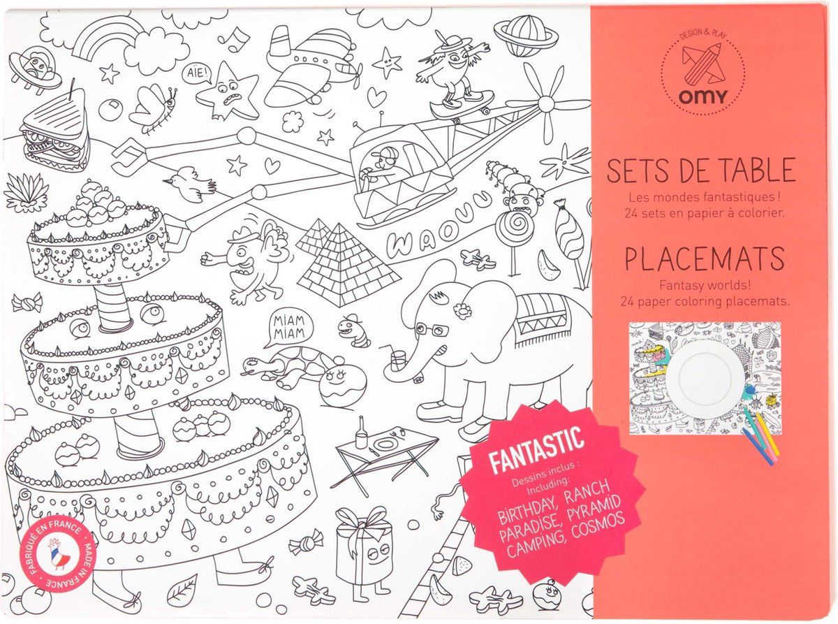 OMY - Paper Placemats - 18 Illustrations - Fantastic