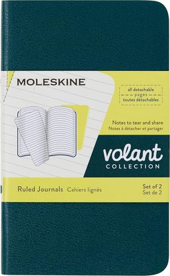 Moleskine Extra Small Volant Journals with ruled pages green yellow