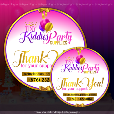 Thank You Card /Thank you Sticker / Ticket Design/Logo stickers