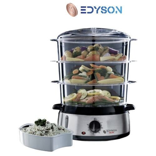edyson Cuiseur Vapeur &quot;Healthy Steamer&quot;, 9L+1L, 800w, 3 niveaux - Acier Inoxydable