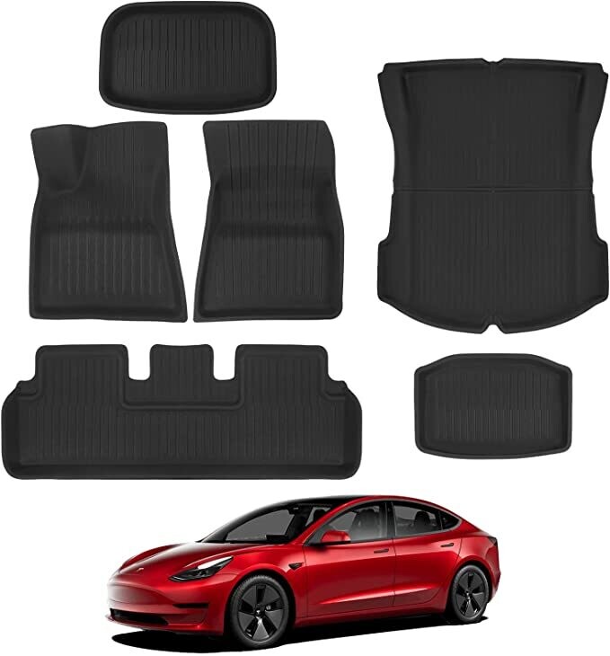 Over het algemeen Mart Revolutionair Tesla Model 3 Vloermatten binnenbekleding all-weather anti-slip waterdichte  kofferbakmatten accessoires set van 6