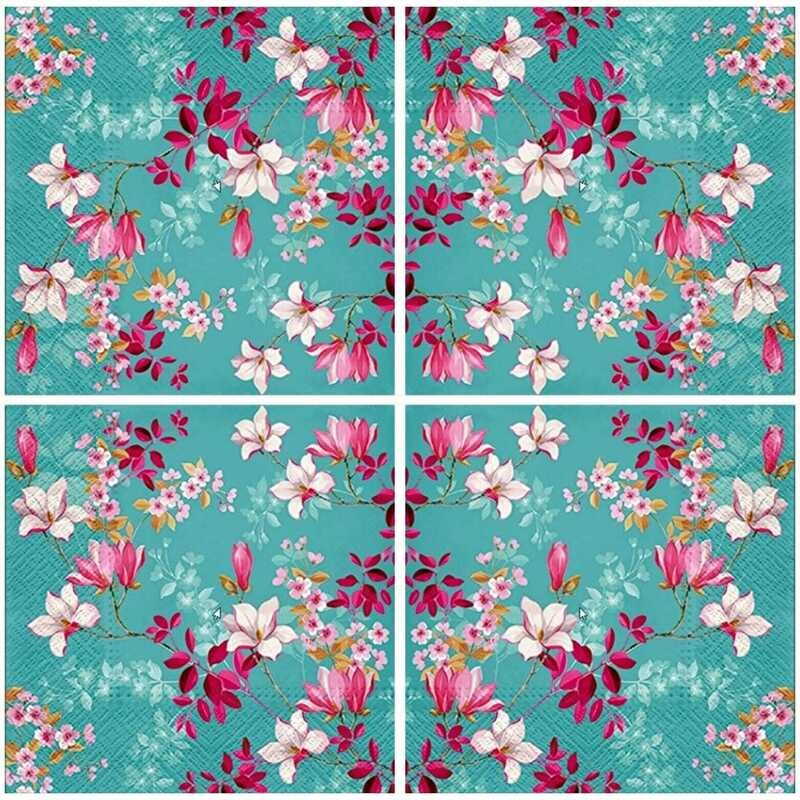 Servietten Blumen, Magnolien, 3-lagig ca. 33cm, Magnolien -Blumen Frühling - Magnolia Motivservietten - Serviette Servietten Blumen, Magnolien, 3-lagig ca. 33cm, Magnolien -Blumen Frühling - Magnolia Motivservietten - Serviette