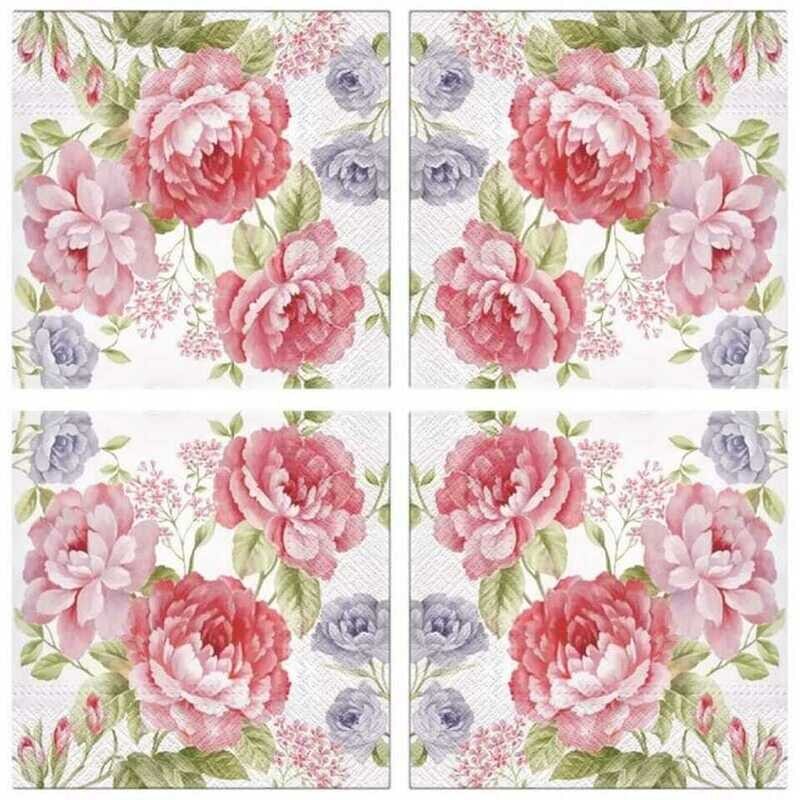 Servietten Blumen, 3-lagig , ca. 33cm, Rosen - lila -Julietta Blumen Motivservietten - Serviette Servietten Blumen, 3-lagig , ca. 33cm, Rosen - lila -Julietta Blumen Motivservietten - Serviette