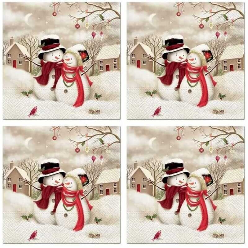 Servietten Winter, Schneemann, ca 33x33cm Schnee, Weihnachten/Winterparty 33x33cm - Snowy Family, Serviette Serviettentechnik und Decoupage geeignet Servietten Winter, Schneemann, ca 33x33cm Schnee, Weihnachten/Winterparty 33x33cm - Snowy Family, Serviette Serviettentechnik und Decoupage geeignet