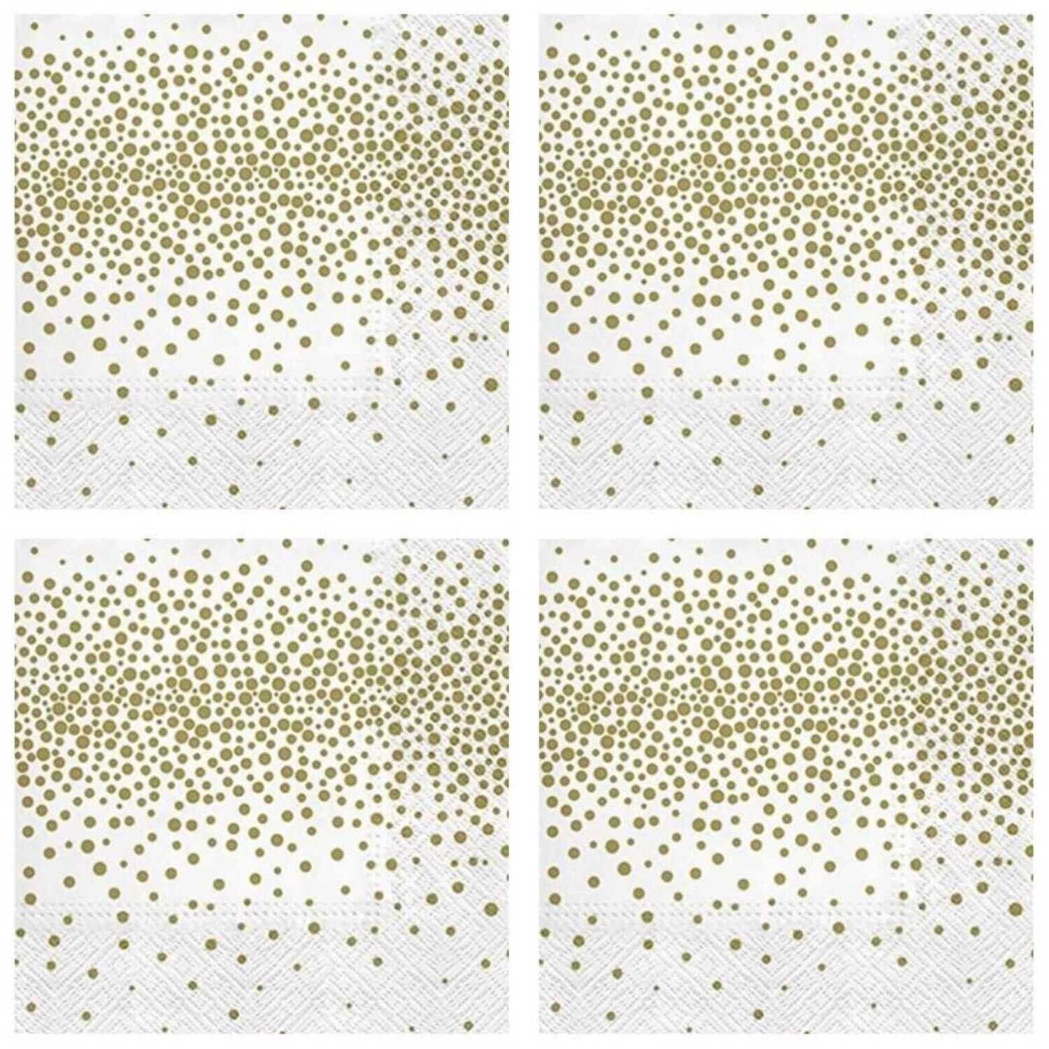 Servietten Golden, Geburtstag,, 3-lagig ca. 33cm Konfetti gold Muster -Confetti gold Motivservietten - Serviette