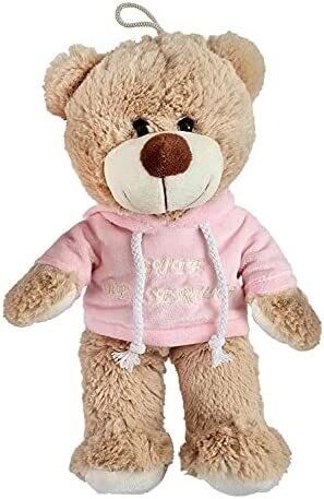Plüsch Bär mit Kapuzenpulli Gute Besserung ca. 32 cm Pulli Pink/Rosa, Plüschtiere, Kuscheltier Kuschelbegleiter, Teddybär