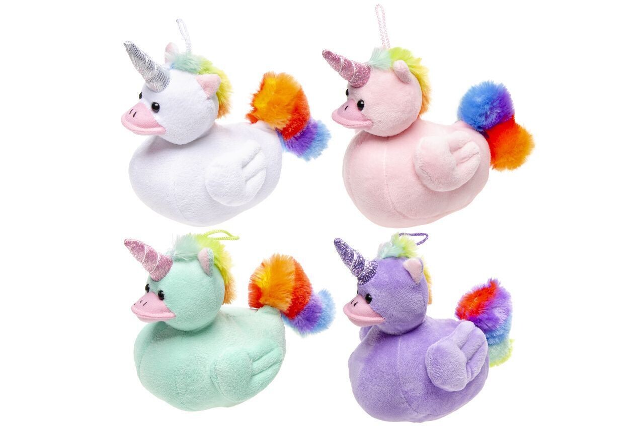 Einhorn Plüsch,  Enten ca. 20 cm - Uniduckz,  Regenbogen, Stofftier, 4er set LG Design