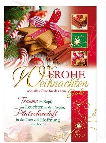 Weihnachtskarten Plätzchenduft Zimt -  Glückwunschkarte - Grußkarten - hochwertig Karte mit Umschlag - Home Fashion