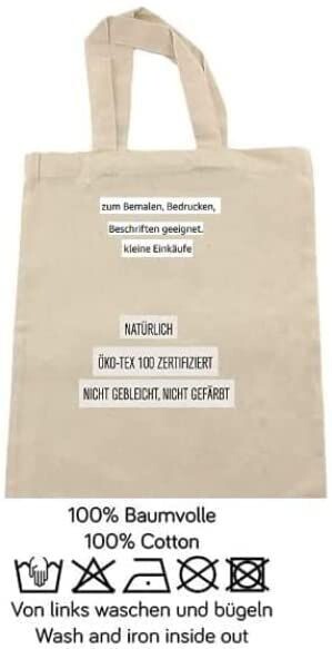 Kinder Stoffbeutel zum Bemalen - Baumwolltaschen - 6er Set - Stofftasche ca. 28x32 cm